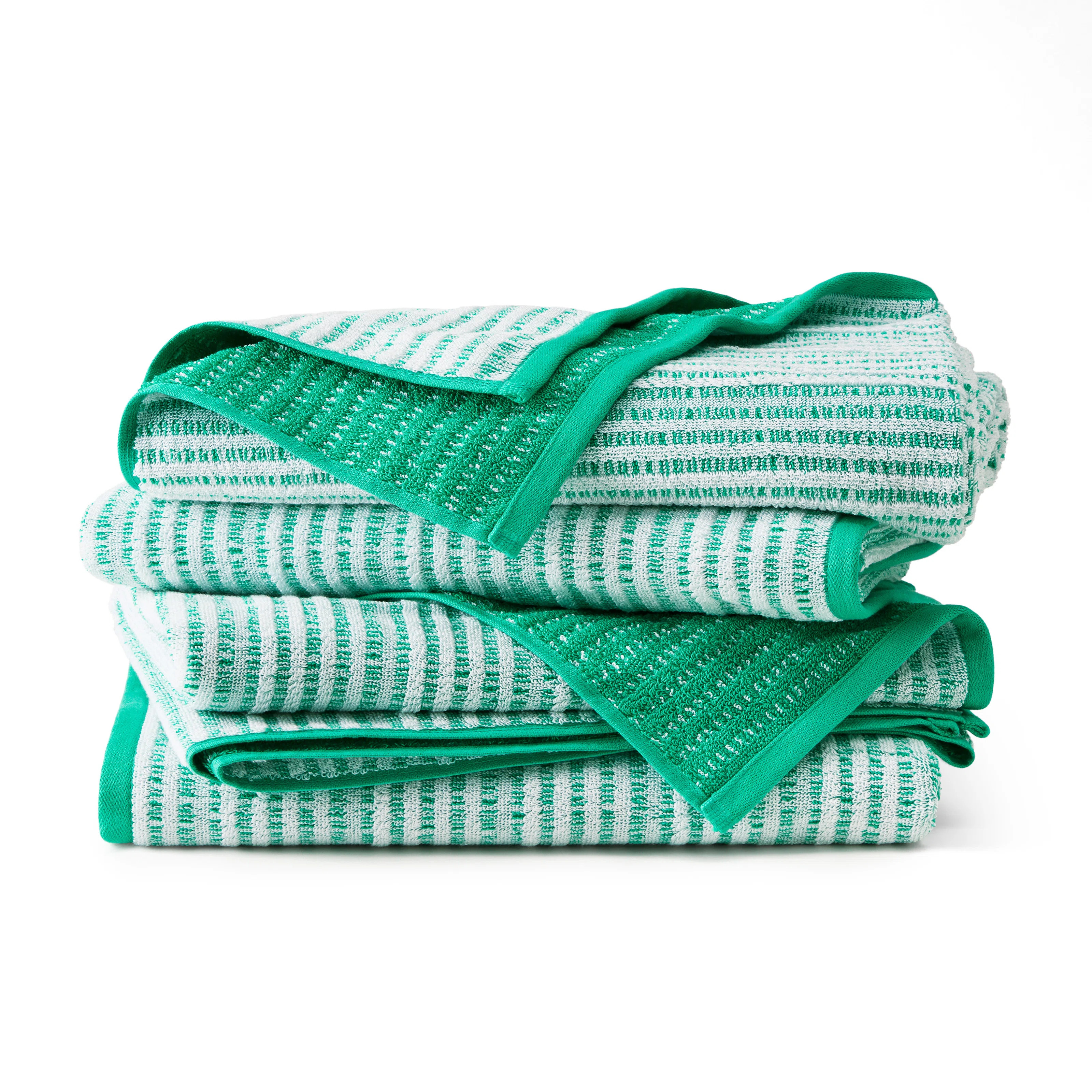 TOWN & COUNTRY PLAY 4-Piece Striped Reversible Terry Brights Bath Towel Set, 30x58-Inch, 100% BCI... | Wayfair North America