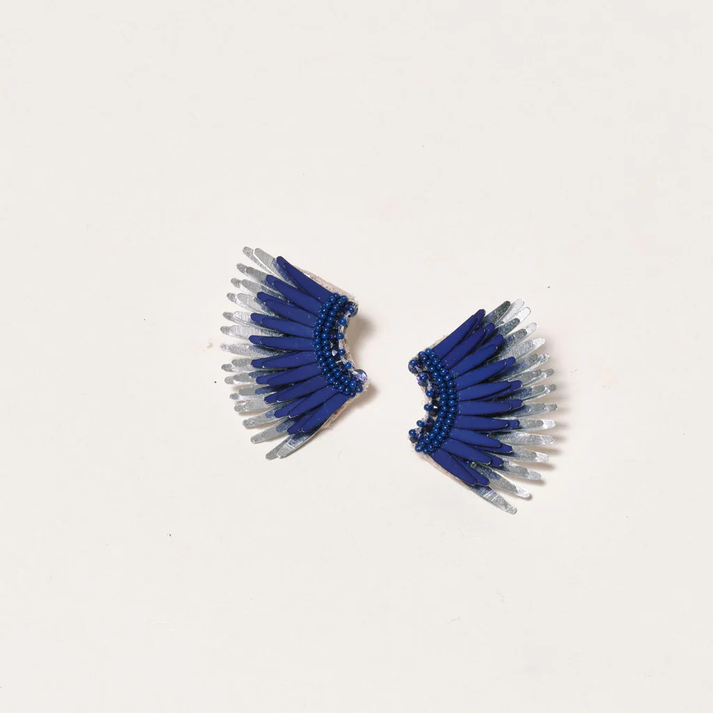 Mini Madeline Earrings Silver Navy | Mignonne Gavigan