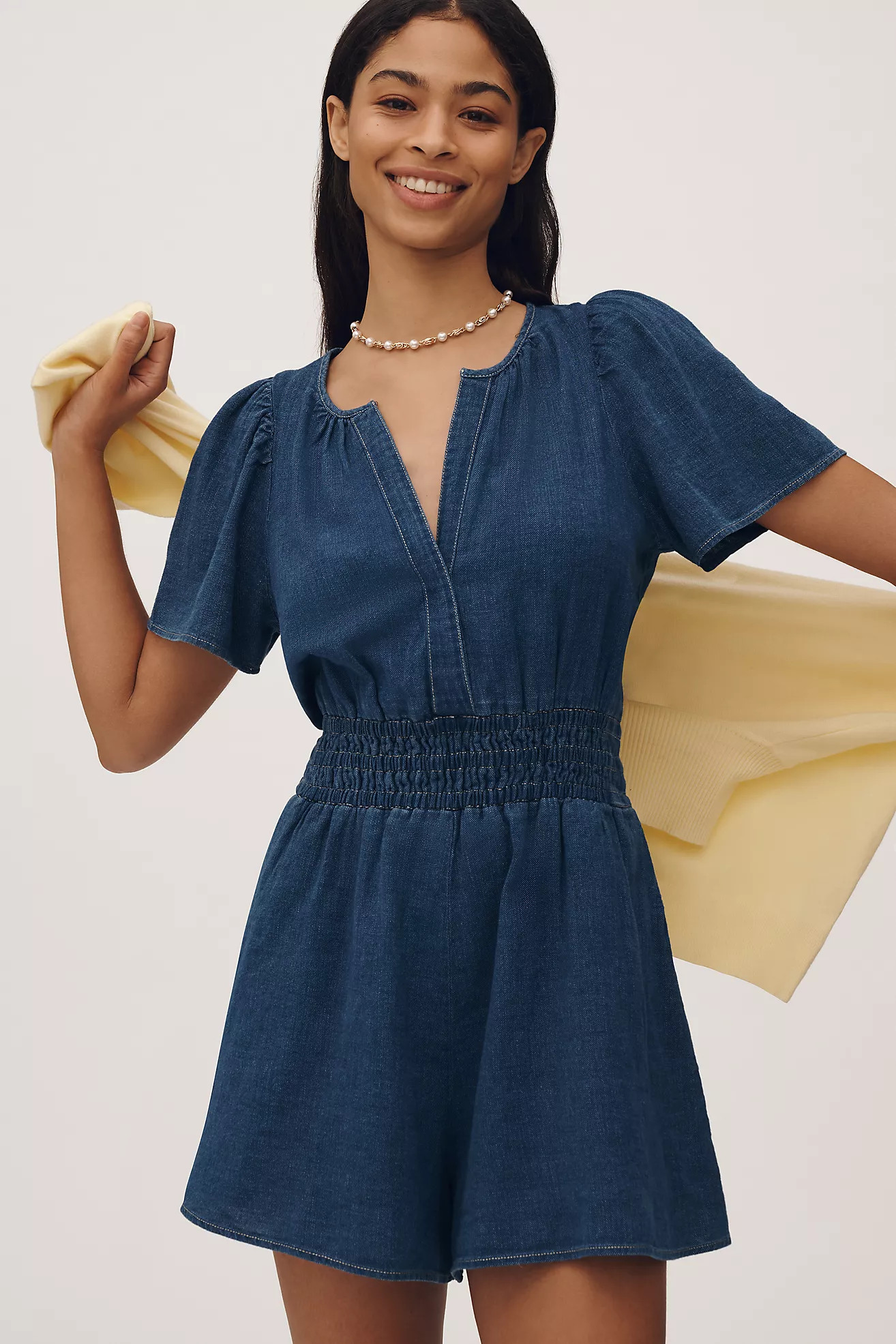The Somerset Romper: Denim Edition | Anthropologie (US)