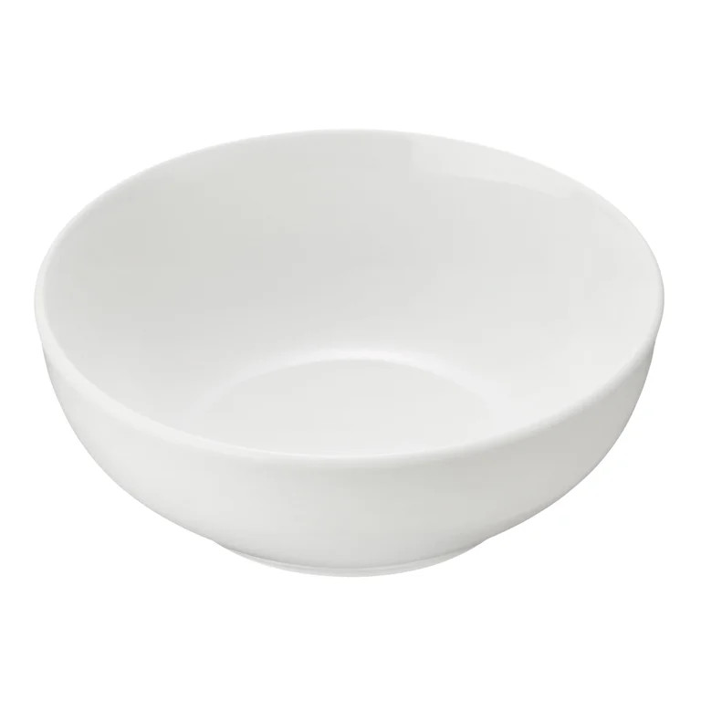 Mainstays Glazed White Stoneware Round Dinner Bowl, 6.1” | Walmart (US)