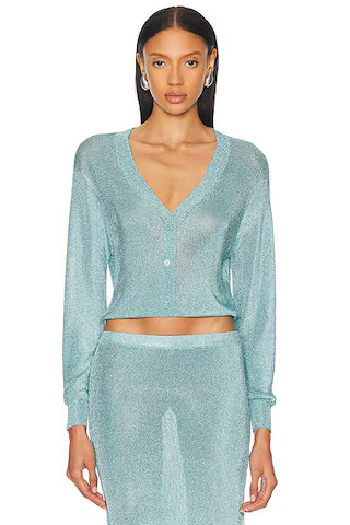 Moni Metallic Cardigan Top | FWRD 