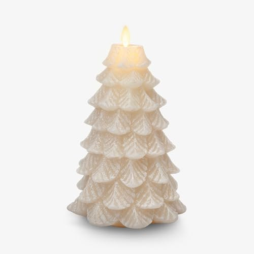 Luminara Christmas Tree Flameless LED Candle, White Swan 5.35" x 8.5", Moving Flame Battery Opera... | Amazon (US)