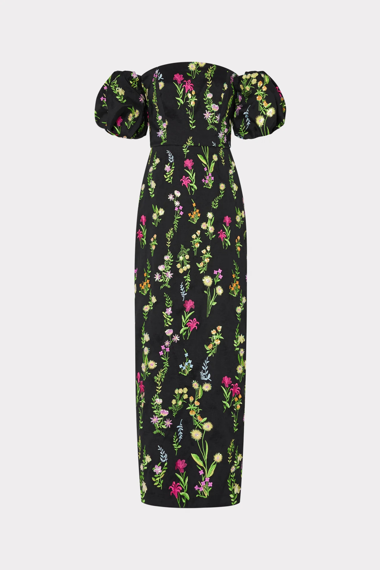 Nira Bloom Embroidery Off The Shoulder Dress | MILLY