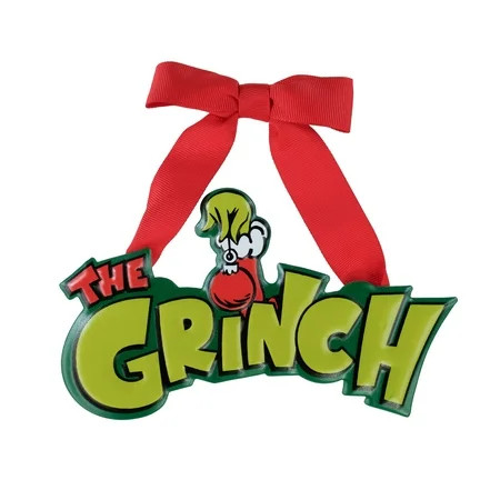 The Grinch Who Stole Christmas "The Grinch" Mini Metal Sign, 7" Wide, Metal, Green, Red, by Ruz | Walmart (US)