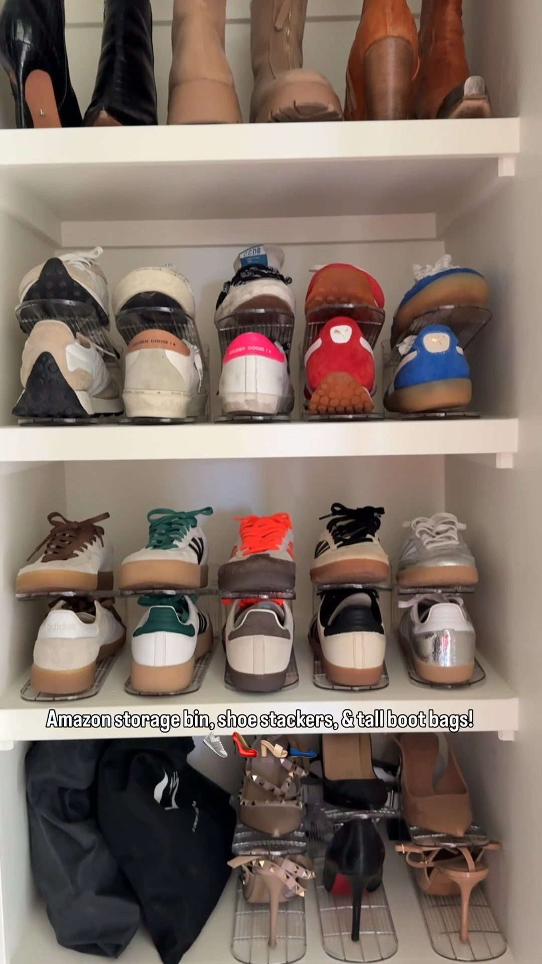 LAST DAY —> Amazon closet organization must-haves! My shoe situation was a mess, and these are the things I used to easily store, organize and protect my sandals, sneakers, heels and boots!
The boot bags are the MVP in my opinion. I linked a cheap pool noodle if you don’t have any laying around your garage. They are the perfect insert for your boots to maintain the integrity/shape of the boot shaft when you’re not wearing them.

#LTKSaleAlert #LTKOver40 #LTKmomlife