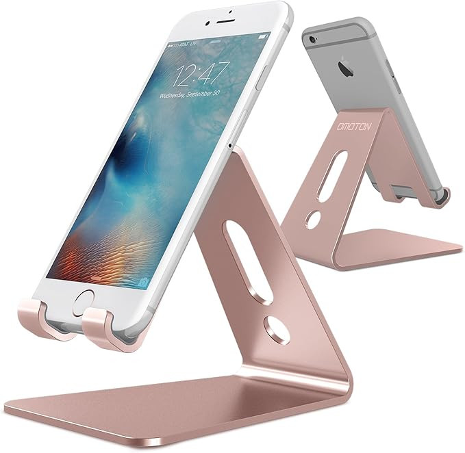OMOTON [Updated Solid Version] Desktop Cell Phone Stand Tablet Stand, Advanced 4mm Thickness Alum... | Amazon (US)