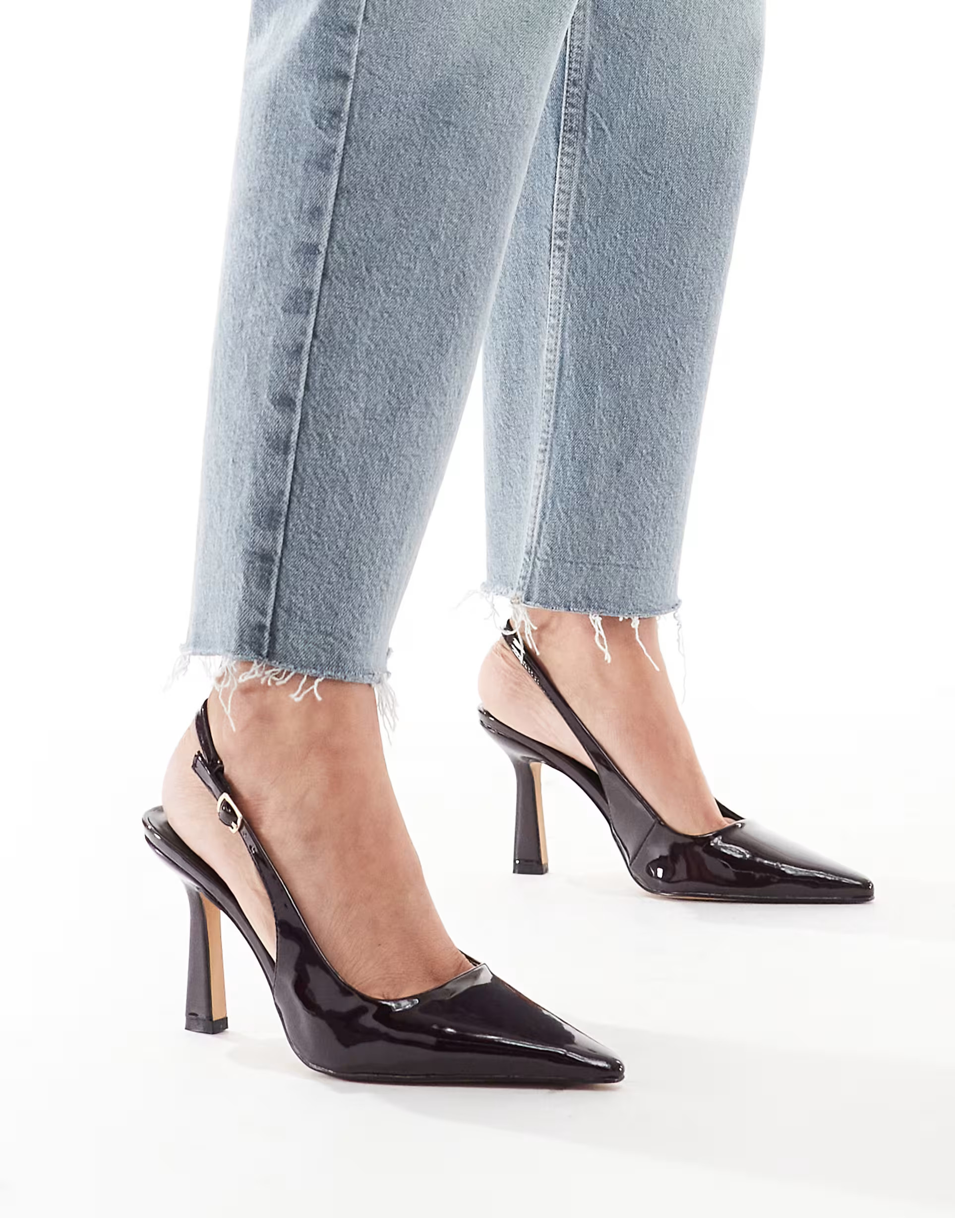 schuh Shona slingback heeled shoes in burgundy patent | ASOS | ASOS (Global)