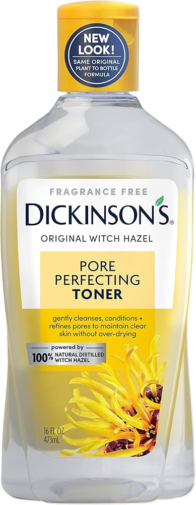 Dickinson's Original Witch Hazel Pore Perfecting Toner, 100% Natural, 16 Ounce Fragrance free | Amazon (US)
