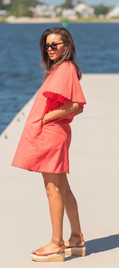 Harbor Scallop Dress - Poppy | navyBLEU LLC