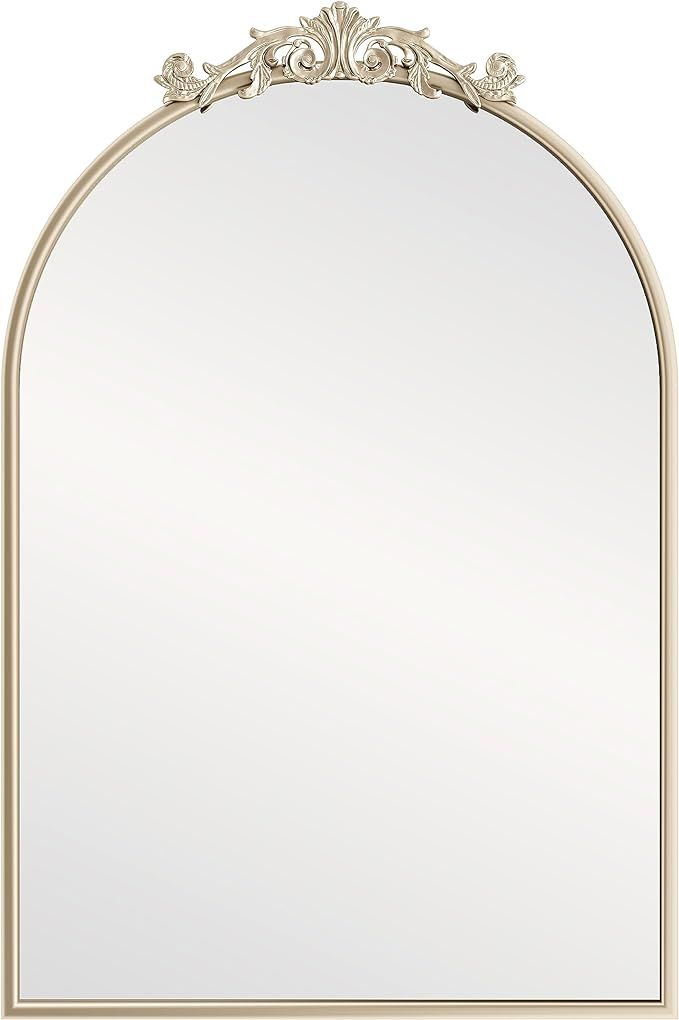 Barnyard Designs 20" x 30" Vintage Antique Gold Mirror - Ornate Arched Crown Victorian Metal Mirr... | Amazon (US)
