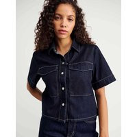 Jag Cotton Rich Denim Shirt Dark Blue Denim | Marks & Spencer (UK)