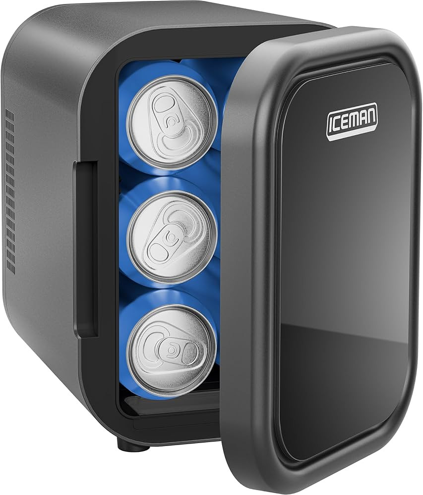 Iceman Portable Mini Fridge – Fits 6 x 12 oz Cans, Cooler and Heater Mini Fridge for Bedroom, C... | Amazon (US)