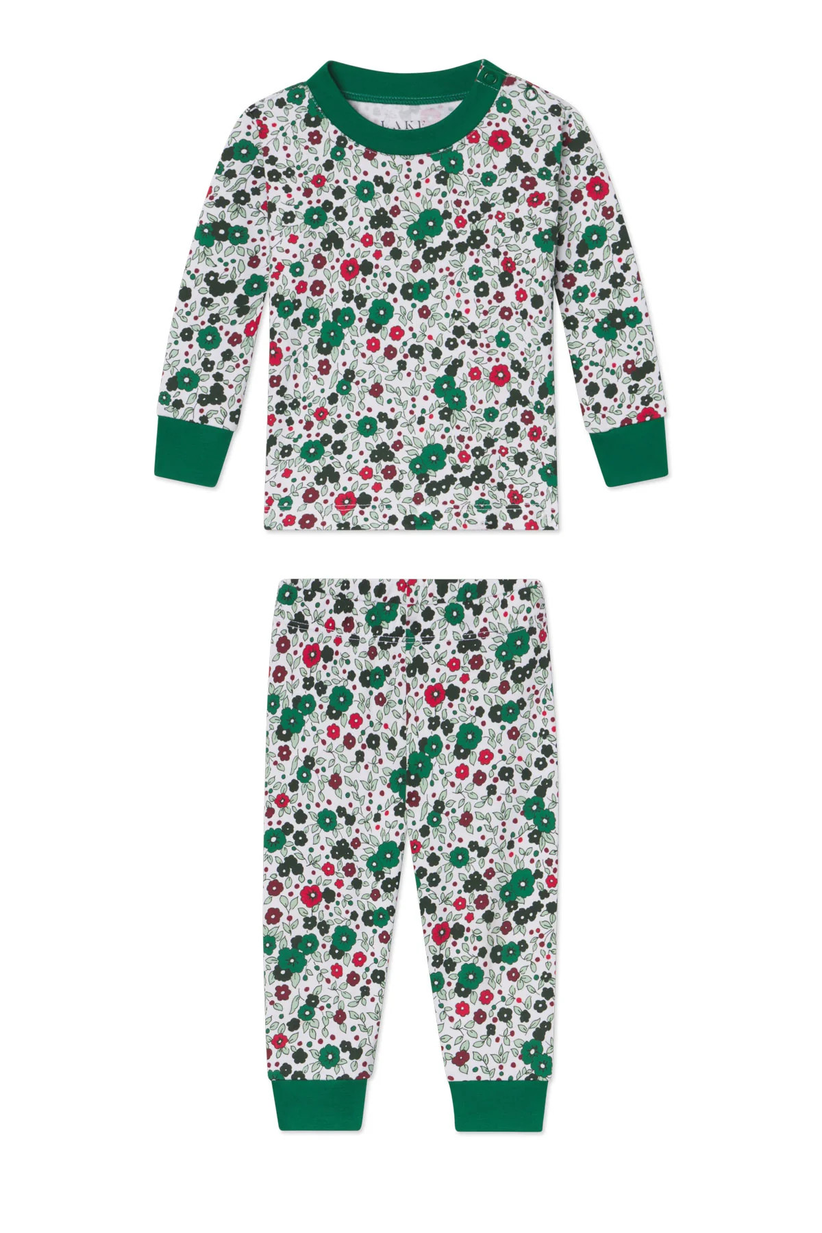 Baby Long-Long Set in Classic Green Vivian Floral | Lake Pajamas