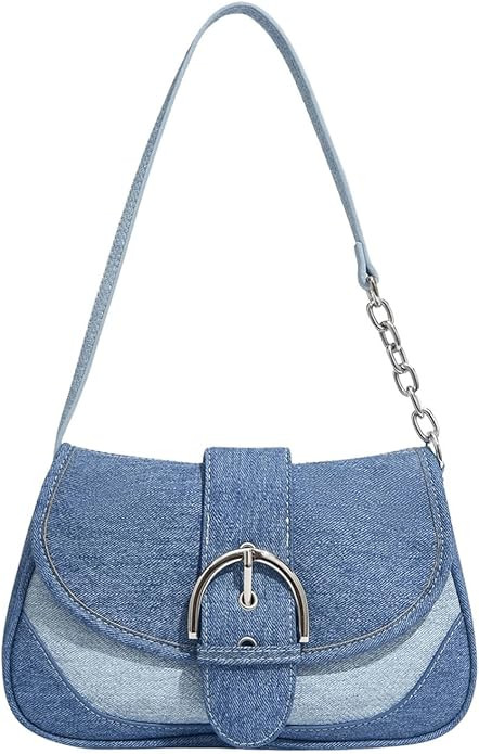 Verdusa Women's Flap Shoulder Bags Denim Handbags Underarm Satchel Handbag | Amazon (US)