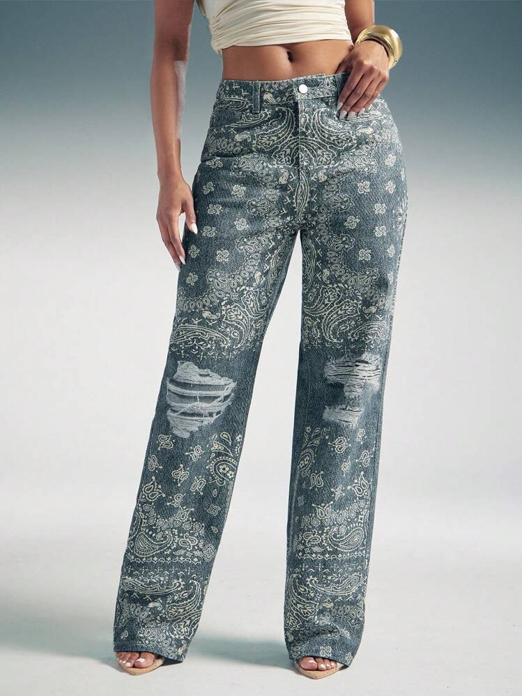 Paisley denim | SHEIN