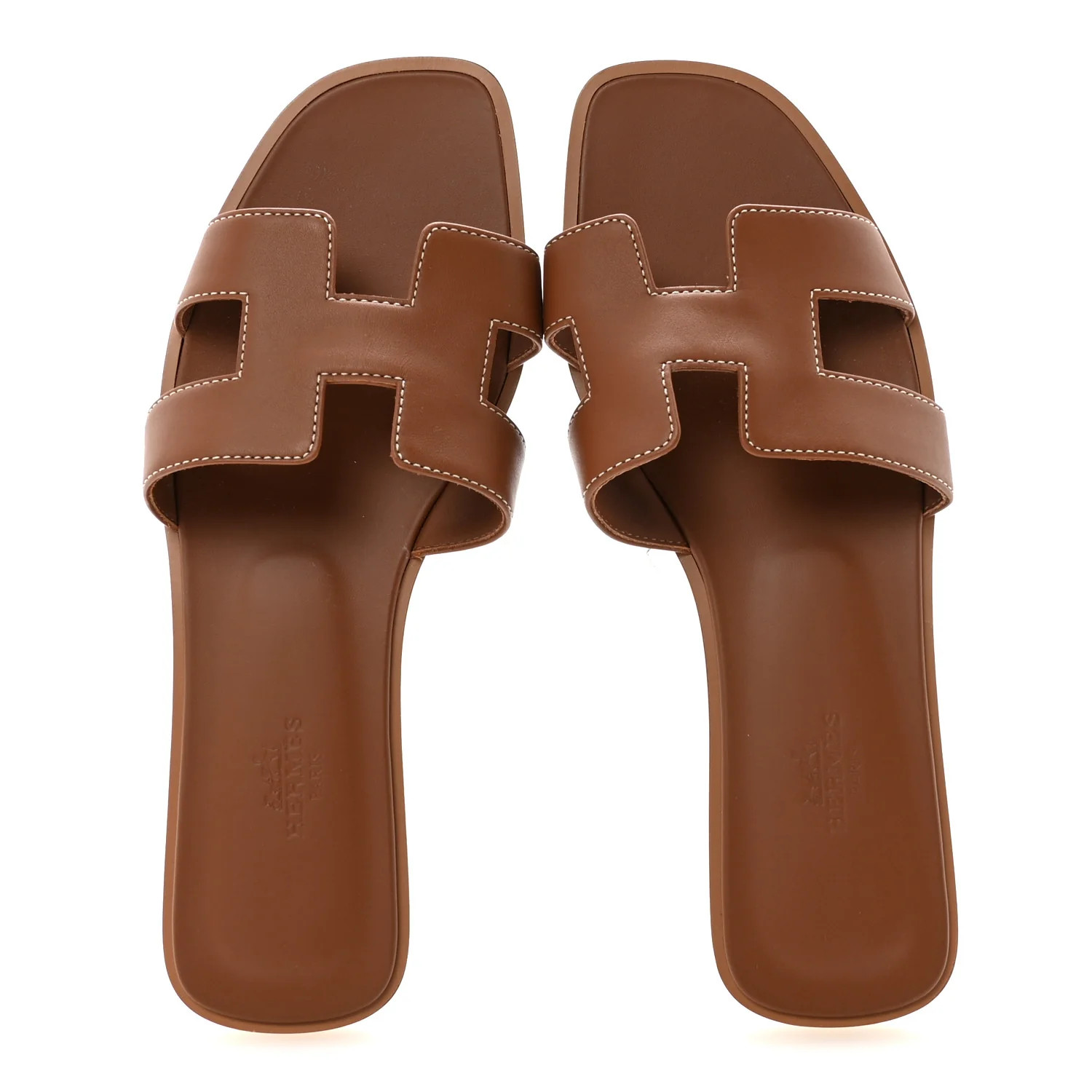 Box Calfskin Oran Sandals 37.5 Gold | FASHIONPHILE (US)