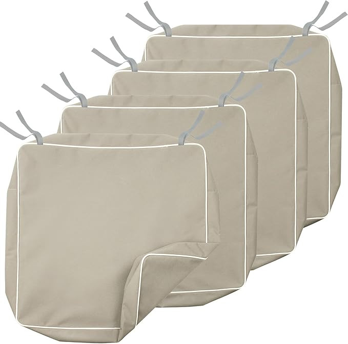 Porch Shield Outdoor Cushion Slipcovers Set 4 Waterproof Fade Resistant Patio Chair Seat Cushion ... | Amazon (US)