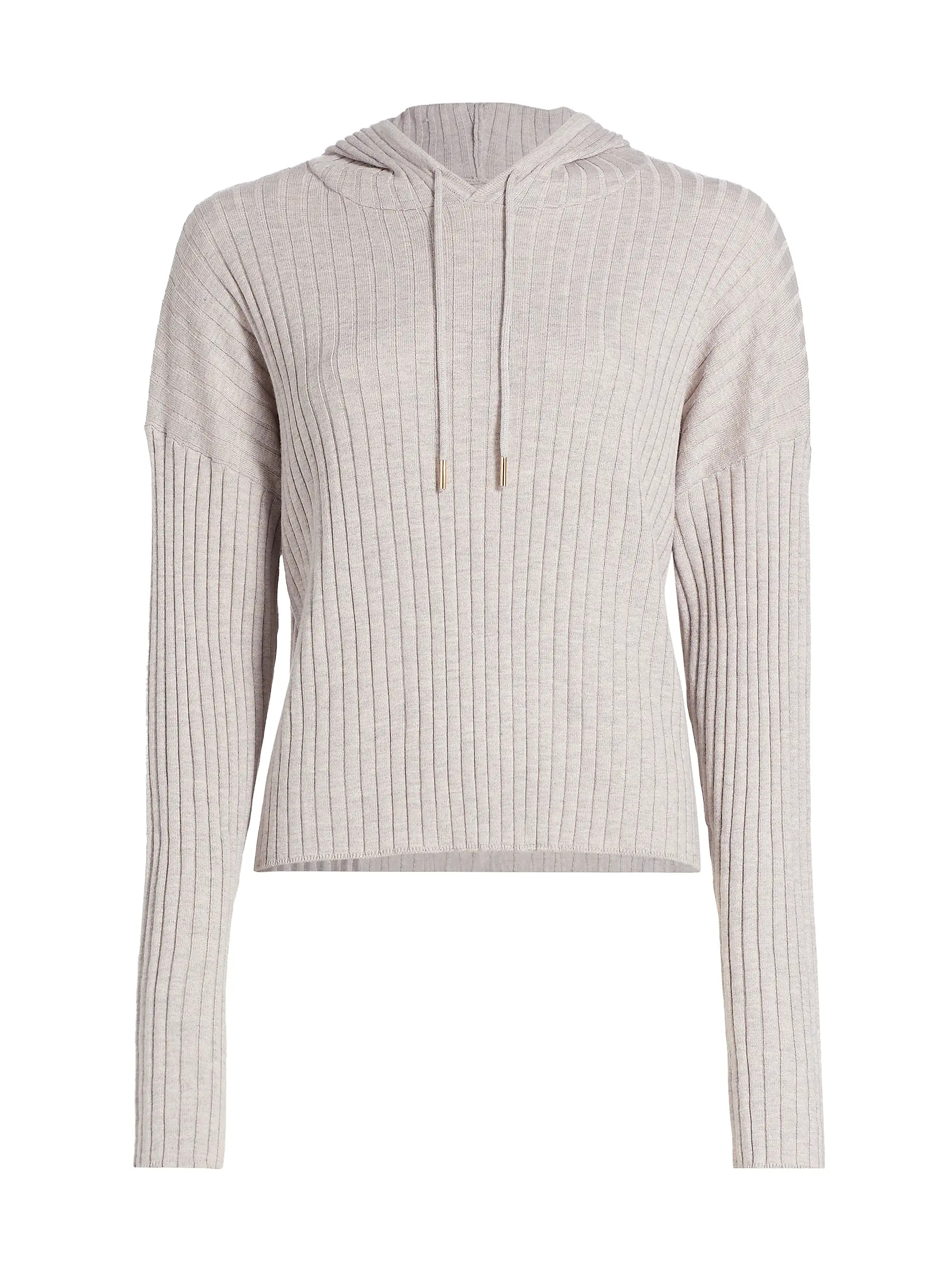 Shop Stellae Dux Rib-Knit Crop Hoodie | Saks Fifth Avenue | Saks Fifth Avenue