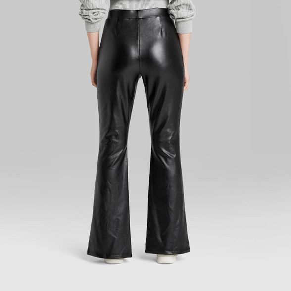 Women's Slit Front Faux Leather Flare Pants - Wild Fable™ | Target
