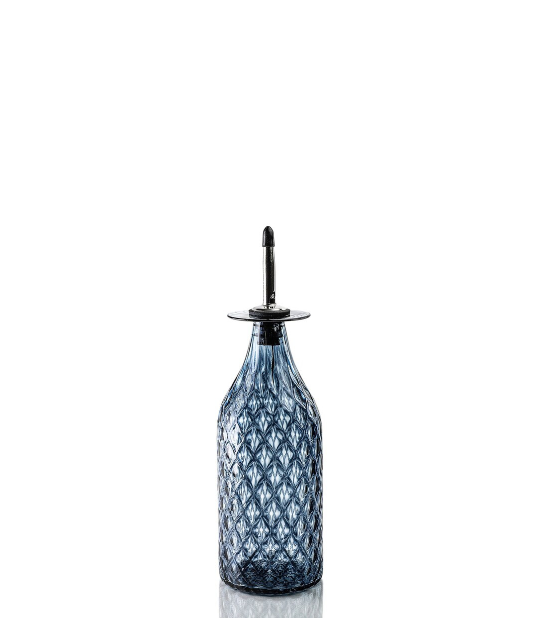 Slate Blue Diamond Cut Bottle Handblown Glass Olive Oil - Etsy | Etsy (US)