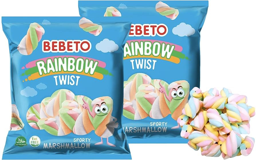 Rainbow Twists Halal Marshmallow Candy | Colorful Fluffy Marshmallows for Camping S'mores Party F... | Amazon (US)