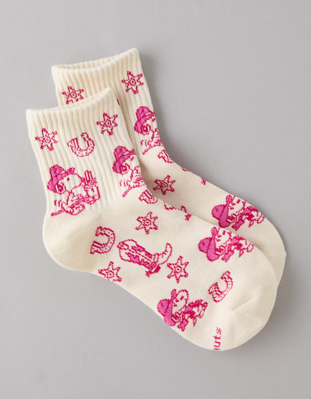 AE Snoopy Western Boyfriend Socks | American Eagle Outfitters (US & CA)