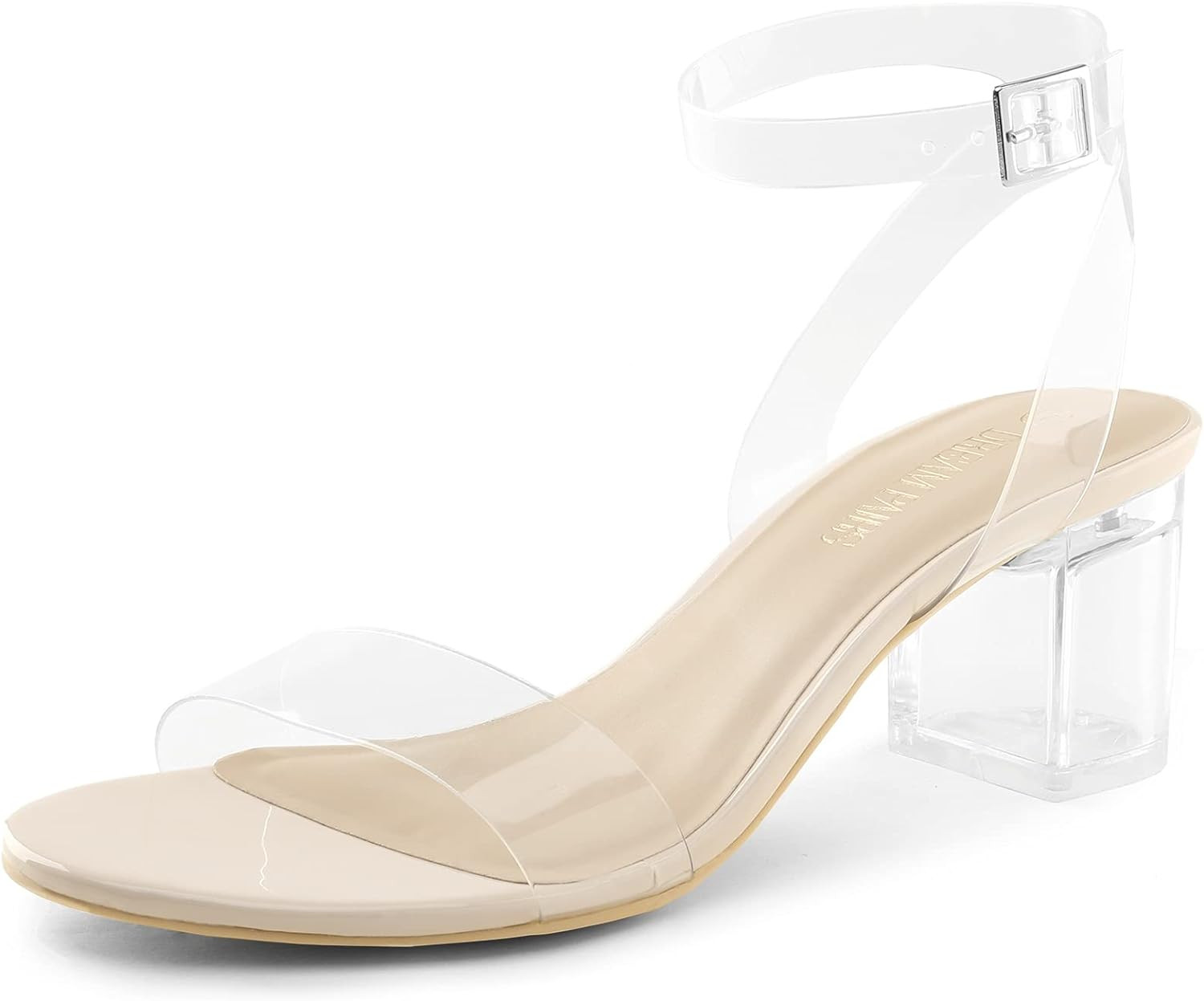 DREAM PAIRS Women's Open Toe Ankle Strap Low Block Chunky Heels Sandals Party Dress Pumps Shoes | Amazon (US)