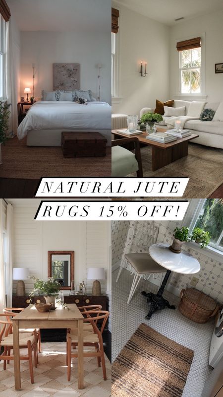 All of the natural/jute rugs in my home! Use Marianne15 for 15% off!