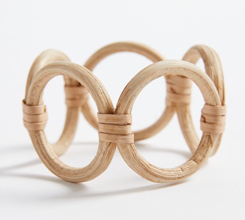 Monique Lhuillier Antibes Handwoven Wicker Napkin Rings - Set of 4 | Pottery Barn (US)