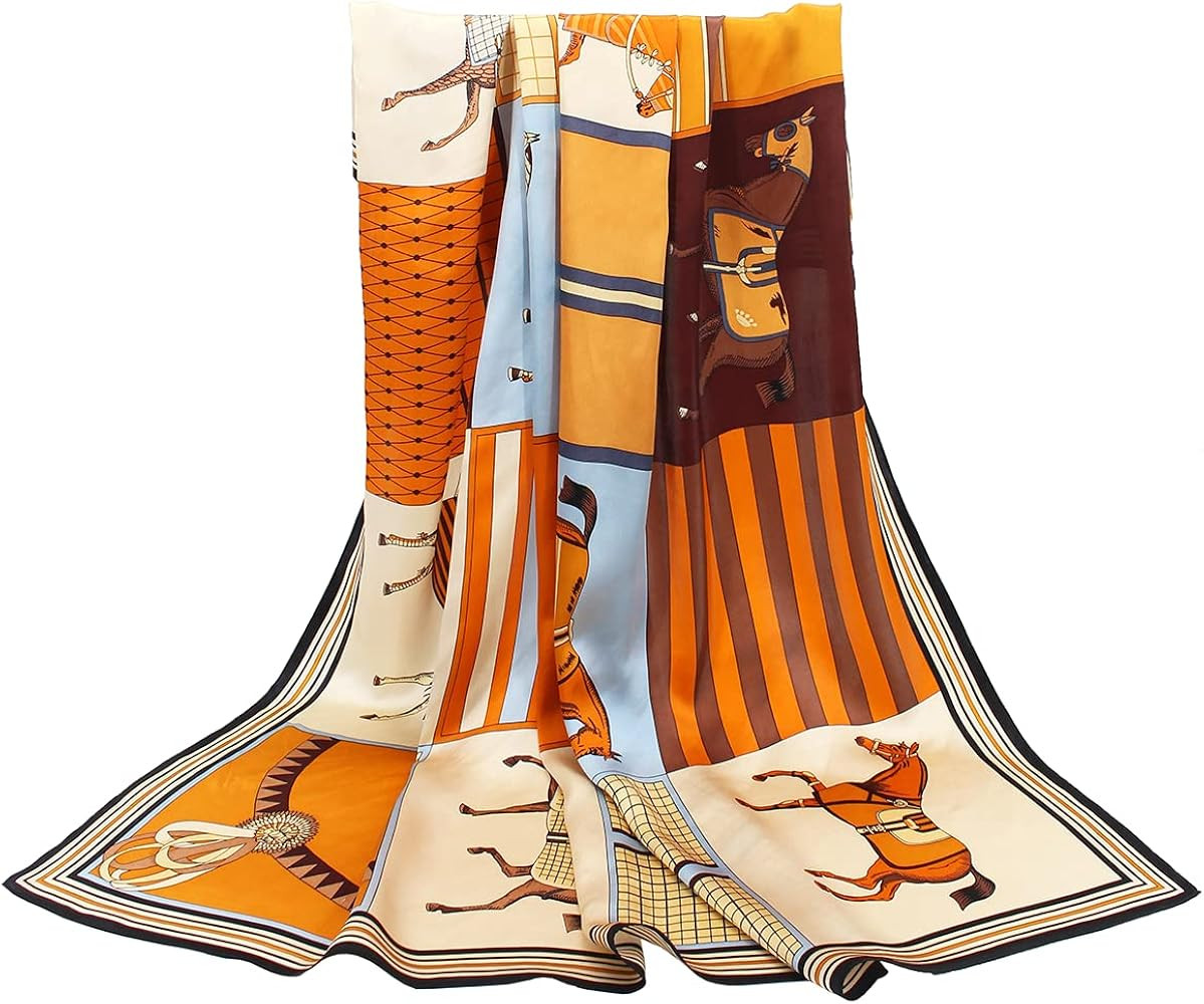 ANDANTINO 100% Pure Mulberry Silk Scarf 35" Large Square Lightweight Headscarf –Women’s Hair ... | Amazon (US)