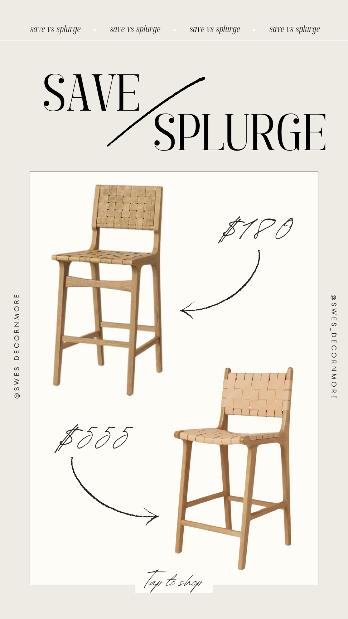 Save or splurge on this beautiful woven neutral teak counter stool from Haiti Home! Target has a very similar one that is woven and has a wood base at a much more budget friendly cost! Both are sure to make a statement in your home this fall! 

#LTKHome #LTKSeasonal #LTKStyleTip