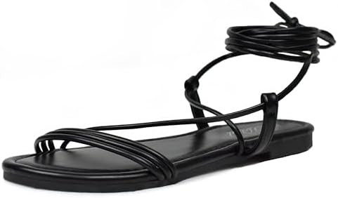 Women's Lace up Strappy Flat Sandals Tie up Gladiator Dressy Style | Amazon (US)