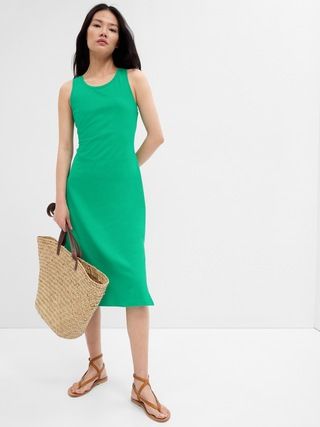 Fitted Tie-Back Midi Dress | Gap Factory