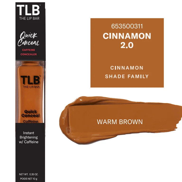 The Lip Bar Quick Conceal Caffeine Concealer in Cinnamon 2.0 for Medium Coverage | Walmart (US)