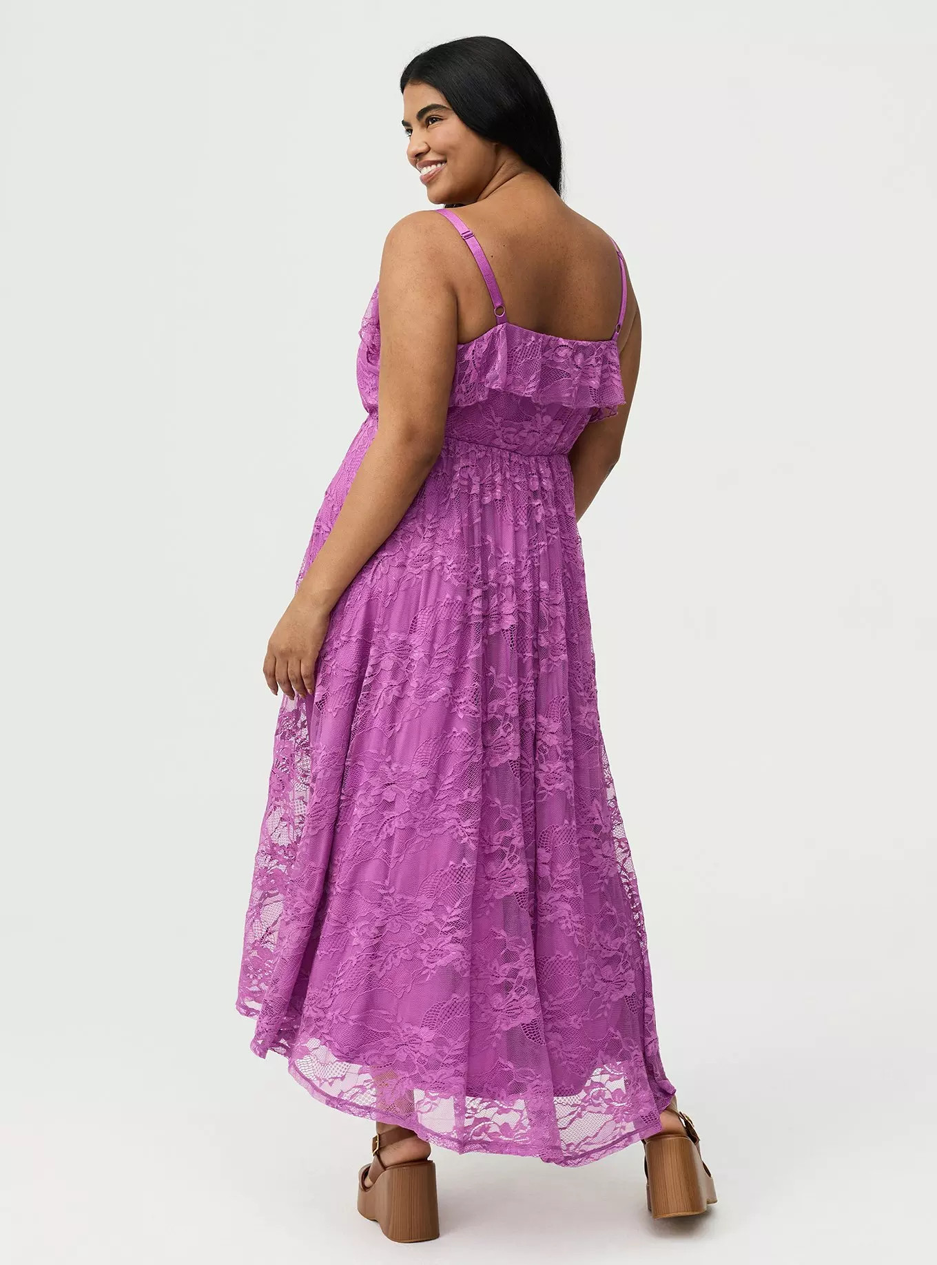 Ruffle Trim Lace Maxi Dress | Torrid (US & Canada)