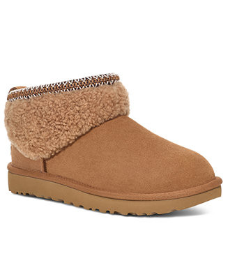 UGG Women's Classic Ultra Mini Max Curly Boots - Macy's | Macy's