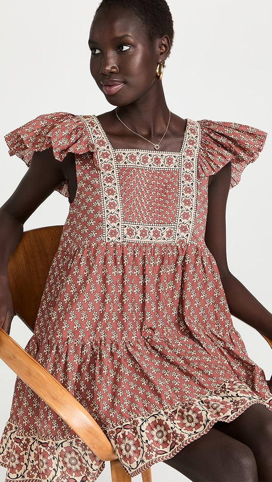 Fernanda Tile Print Flutter Sleeve Dress | Shopbop