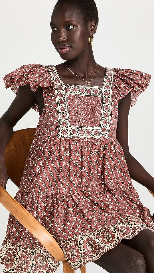 Fernanda Tile Print Flutter Sleeve Dress | Shopbop