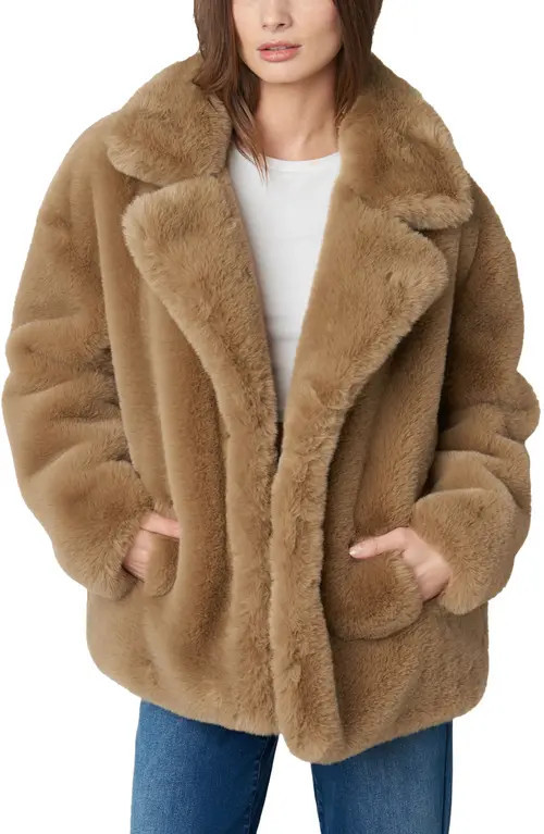 BLANKNYC Faux Fur Coat in Iced Frappe at Nordstrom, Size X-Small | Nordstrom