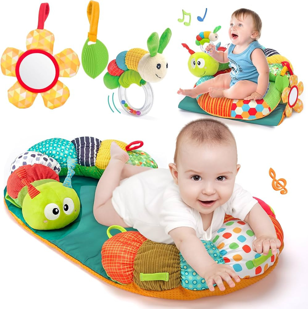 hahaland Baby Gifts for 0 3 6 9 12 Months - Tummy Time & Seated Support & Pillow 3 in 1 Caterpill... | Amazon (US)