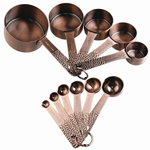 Smithcraft Copper Measuring Cups and Spoons Set, Metric & US Stainless Steel 5 Measuring Cups and 6 Measuring Spoons for Baking & Kitchen | Amazon (US)