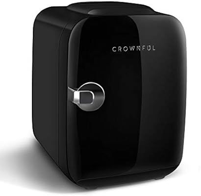 CROWNFUL Mini Fridge, 4 Liter/6 Can Portable Cooler and Warmer Personal Fridge for Skin Care, Cos... | Amazon (US)