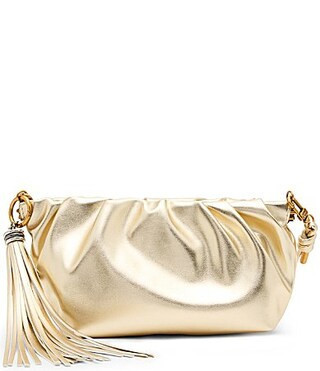 Steve Madden Metallic Ruched Tassle Clutch - Gold | Dillard's
