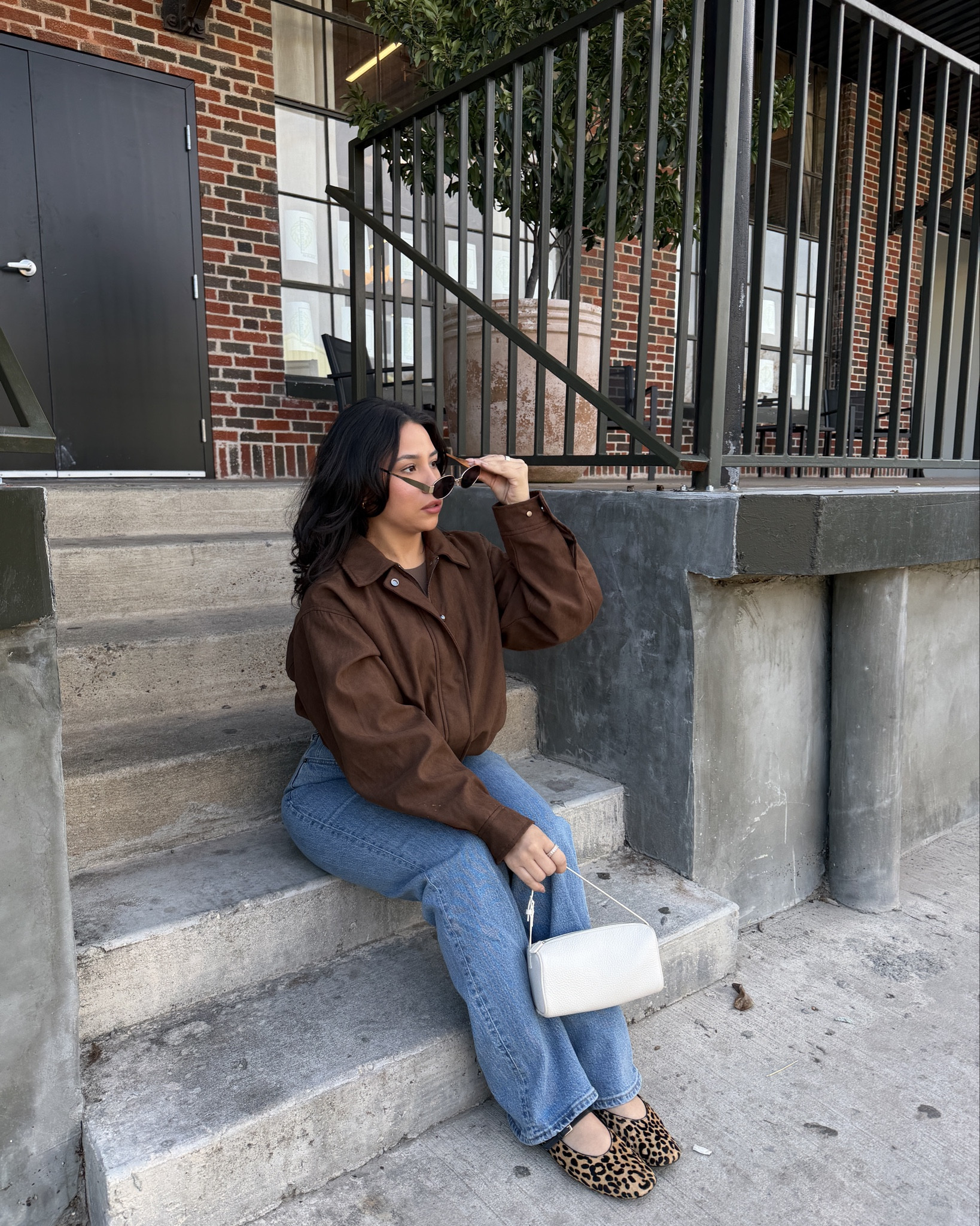 Jeans: 26 short 
Jacket: xxs/xs 
Bodysuit: small
Flats: 6.5 

#LTKPetite #LTKootd #LTKgrwm