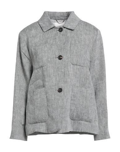 's Max Mara Woman Jacket Grey Size 12 Linen | YOOX (US)