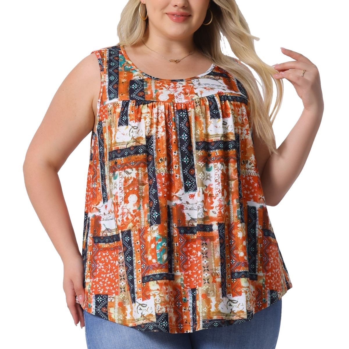 Women’s plus size boho round neck sleeveless casual tank top in pretty colors #ad

#LTKOver40 #LTKPlusSize #LTKootd