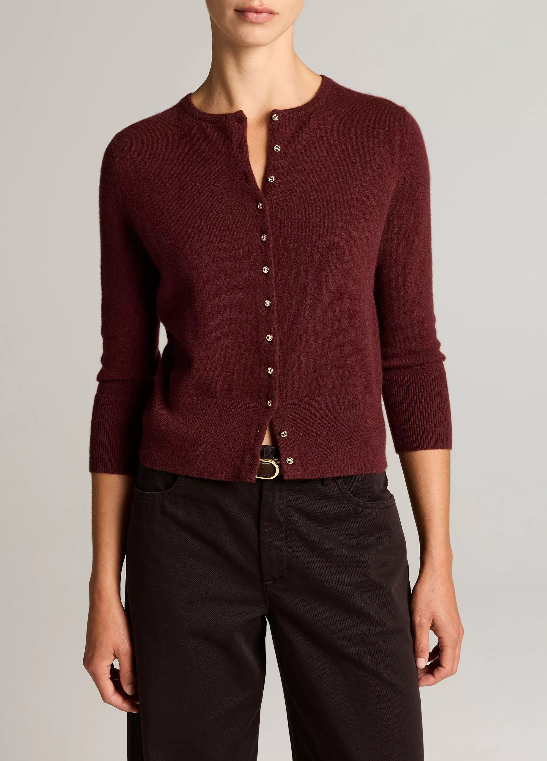 Metal-Button Wool & Cashmere-Blend Cardigan | Vince LLC
