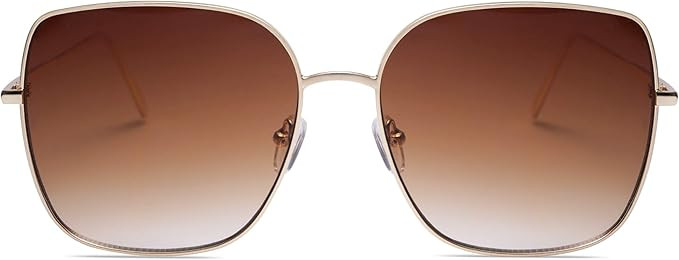 SOJOS Trendy Oversized Square Sunglasses for Men Women UV400 Flat Mirrored Lens SJ1146 | Amazon (US)