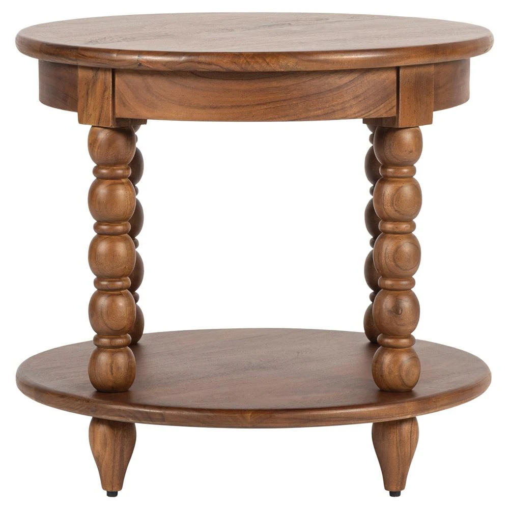 Thomas Updated Traditional Brown Wood Spindle End Table | Kathy Kuo Home