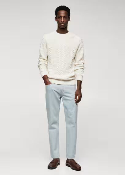 Braided cotton sweater off white - Man - XL - MANGO MAN | MANGO (UK)